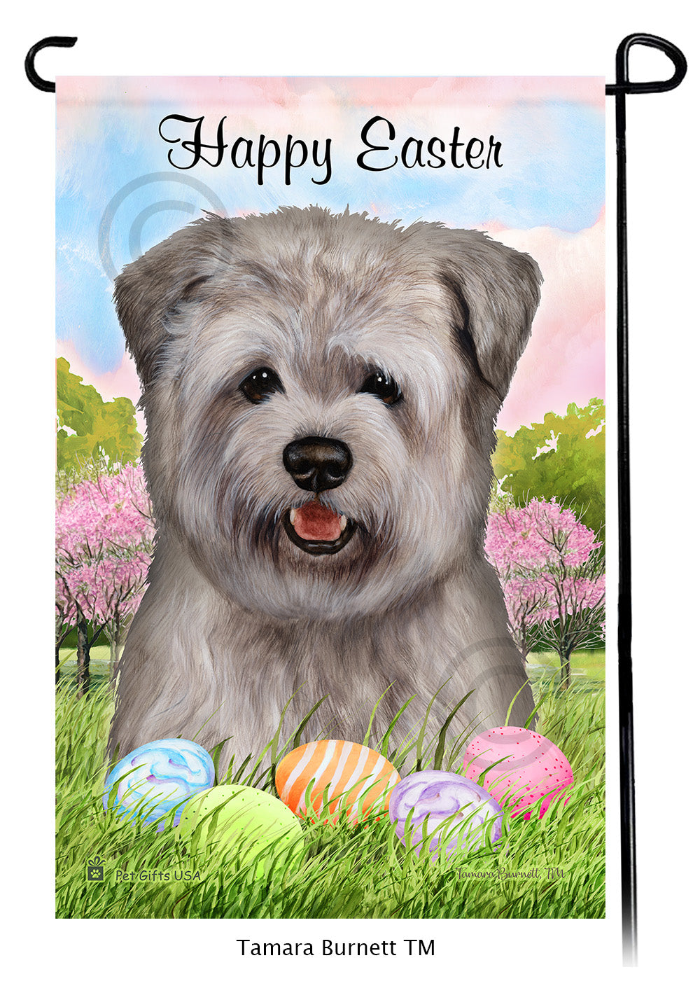 Glen of Imaal Terrier Happy Easter Garden Flags