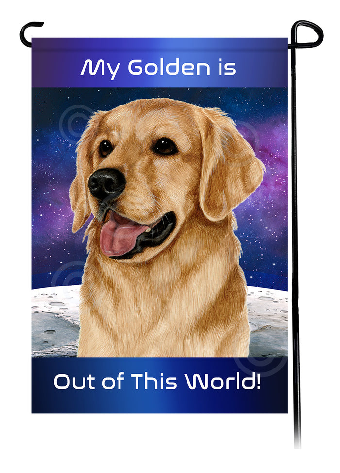 Golden Retriever Out Of This World Garden Flags