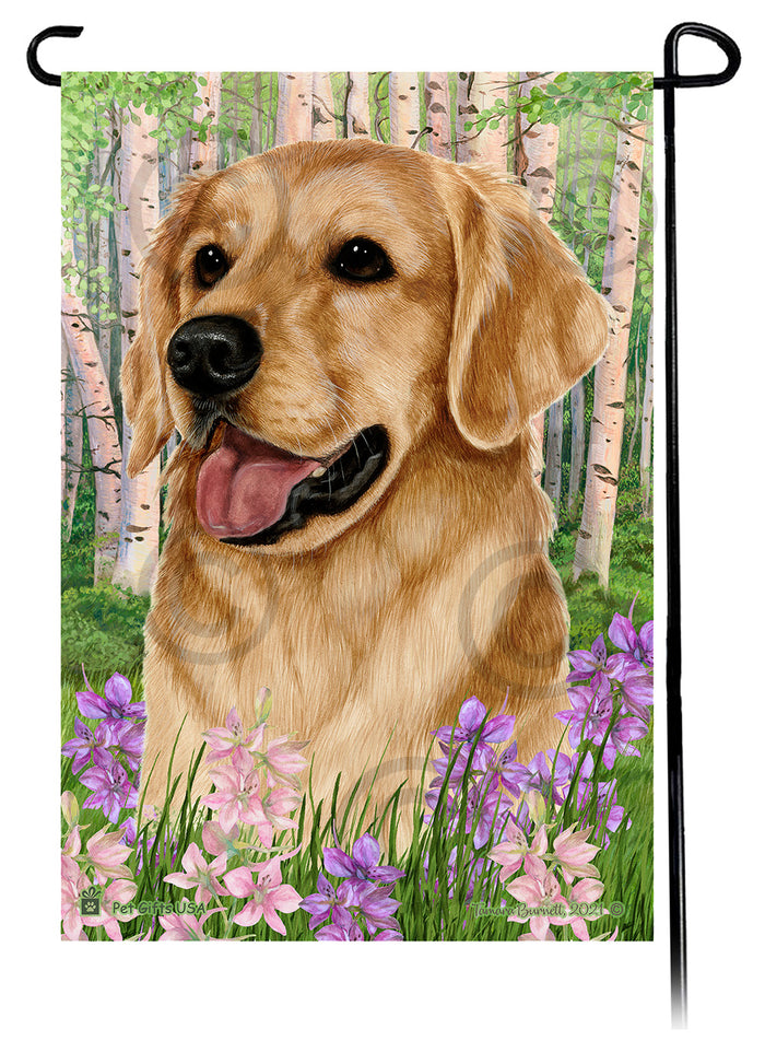 Golden Retriever Spring Flowers Garden Flags