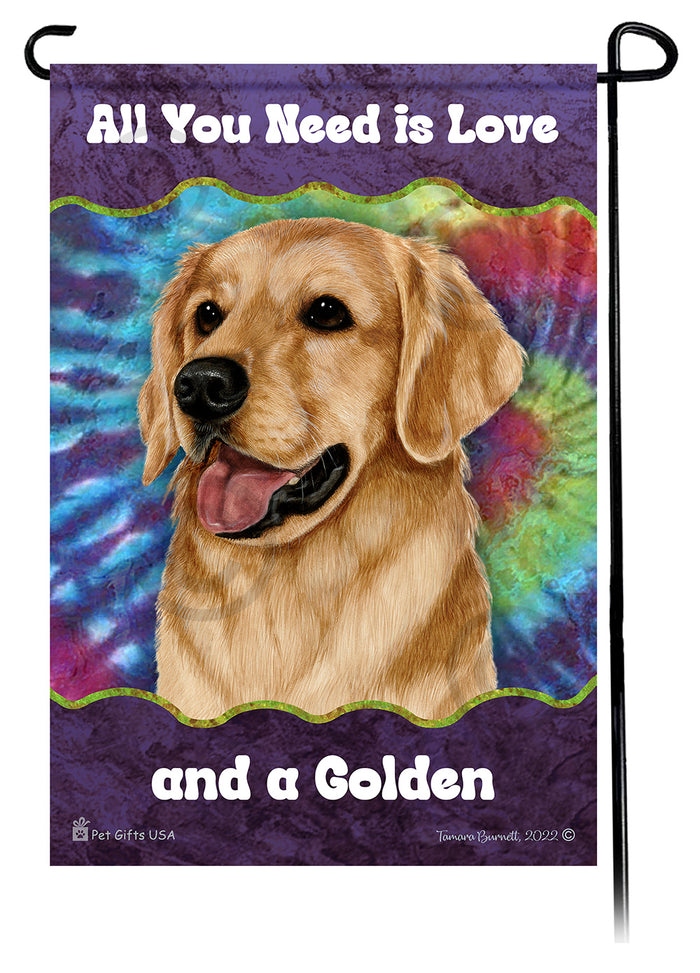 Golden Retriever All You Need Is Love Garden Flags