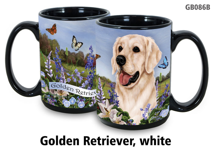 Golden Retriever White - Garden Party Fun Mug 15 oz