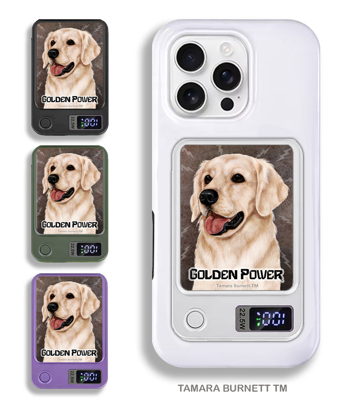 Golden Retriever White Phone Bank Wireless Charger
