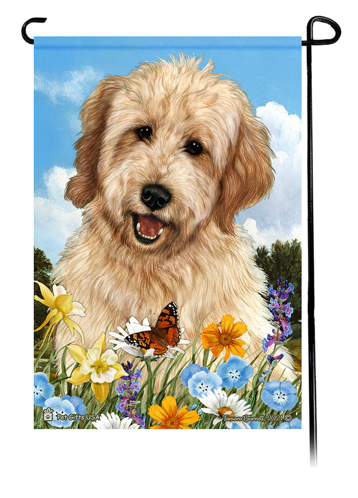 Goldendoodle Summer Flowers Garden Flags