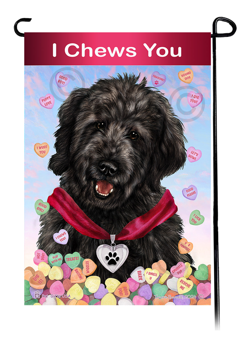 Goldendoodle Valentine Sweetheart - Garden Flag