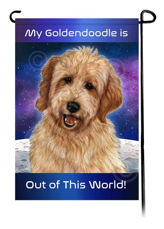 Goldendoodle Out Of This World Garden Flags