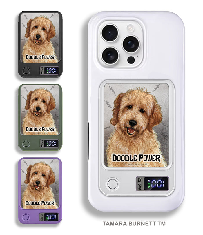 Goldendoodle Apricot Phone Bank Wireless Charger