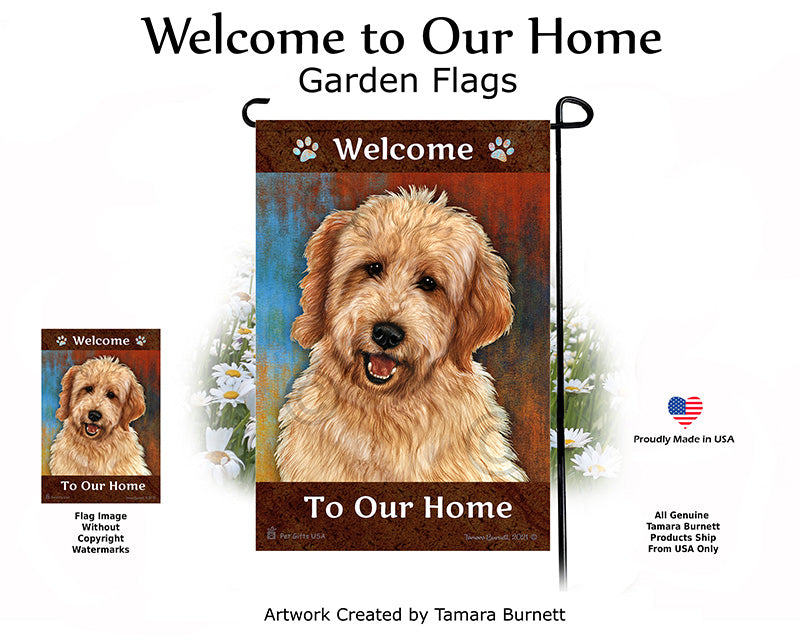 Goldendoodle Welcome To Our Home Garden Flags
