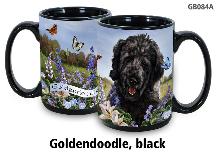Goldendoodle Black - Garden Party Fun Mug 15 oz