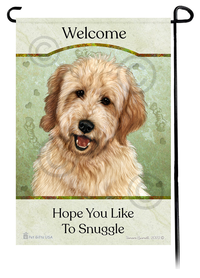 Goldendoodle Hope You Like To Snuggle Garden Flags