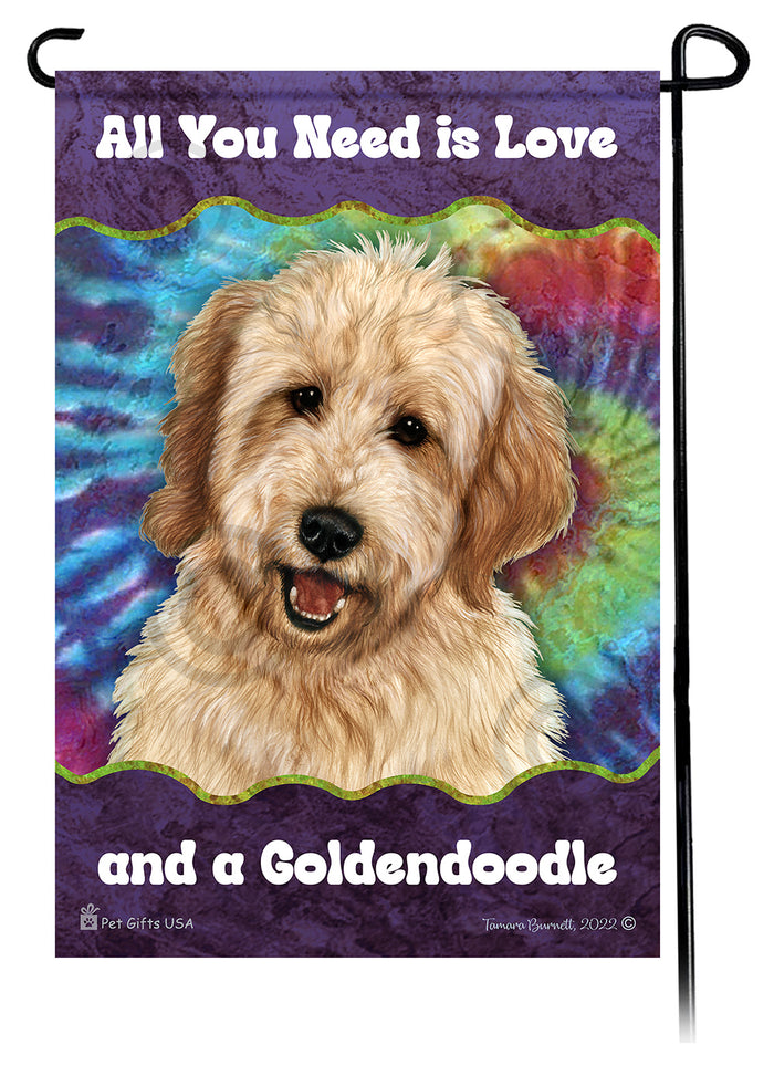 Goldendoodle All You Need Is Love Garden Flags