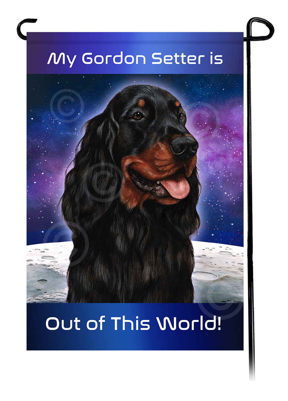 Gordon Setter Out Of This World Garden Flags