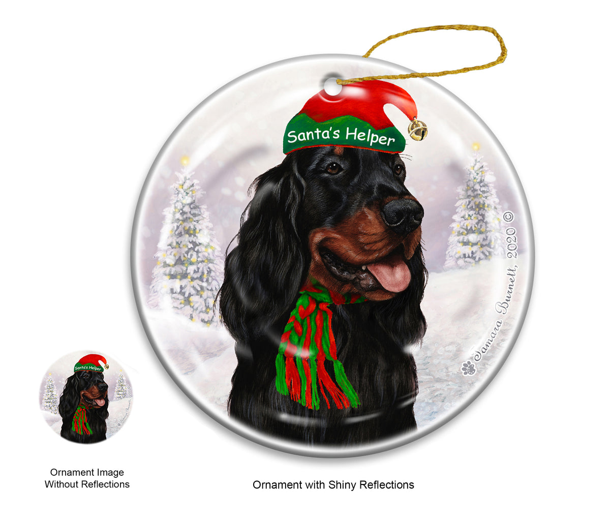Gordon Setter - Santa's Helper Ornament