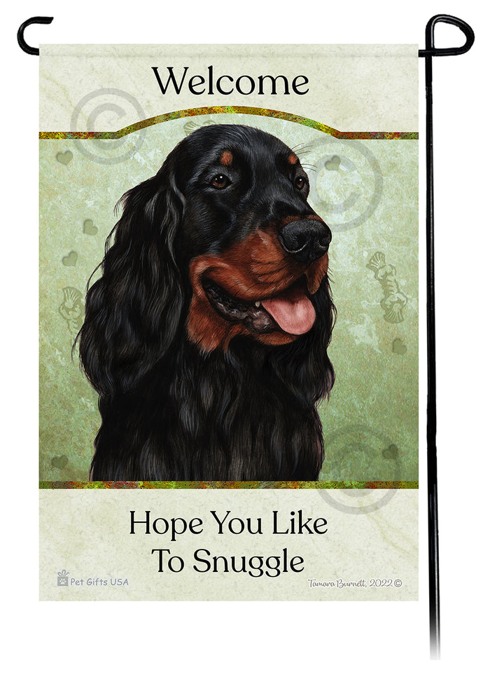 Gordon Setter Hope You Like To Snuggle Garden Flags
