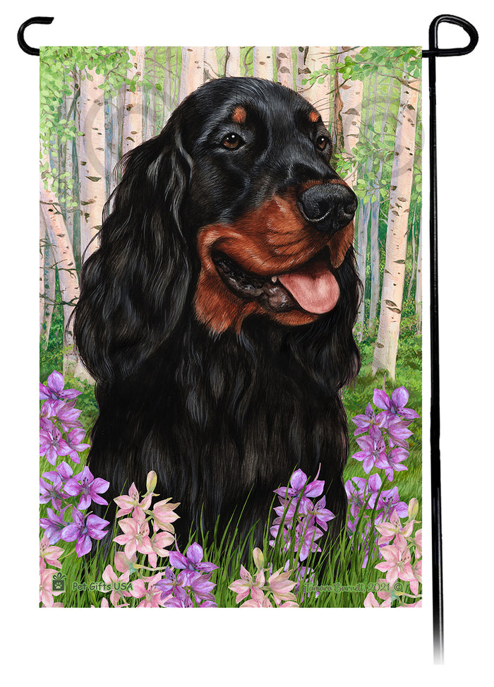 Gordon Setter Spring Flowers Garden Flags
