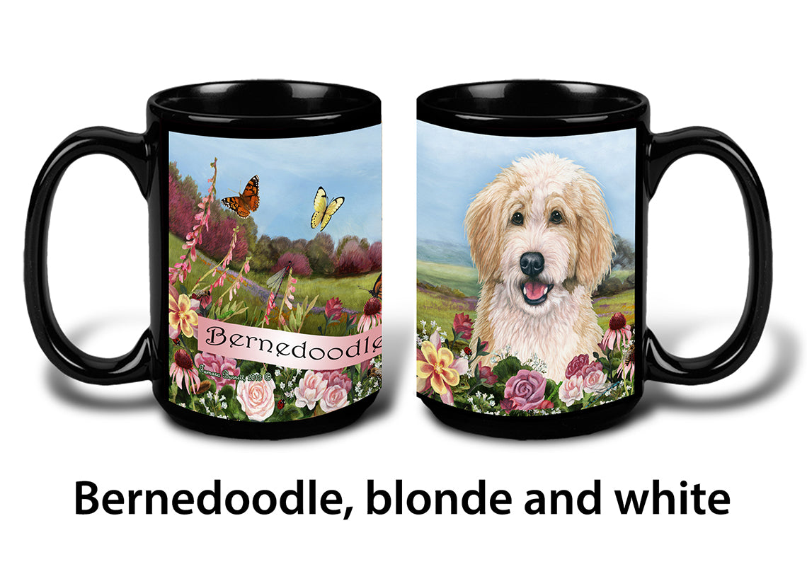Bernedoodle (Blonde and White) - Garden Party Fun Mug 15 oz