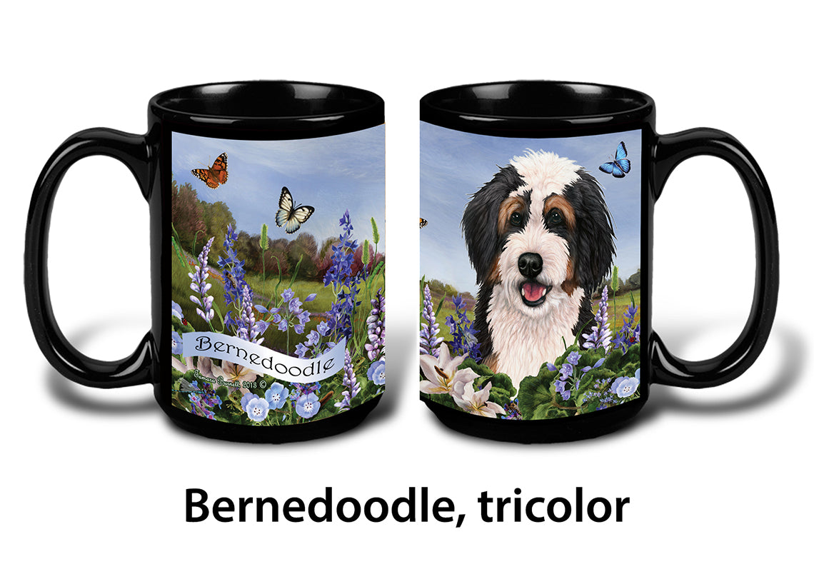 Bernedoodle (Tri-Color) - Garden Party Fun Mug 15 oz