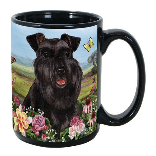 Schnauzer Black Uncropped - Garden Party Fun Mug 15 oz