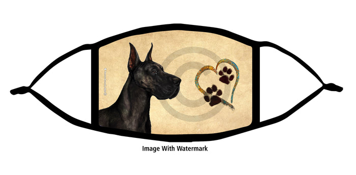 Great Dane (Black, Cropped) Face Mask