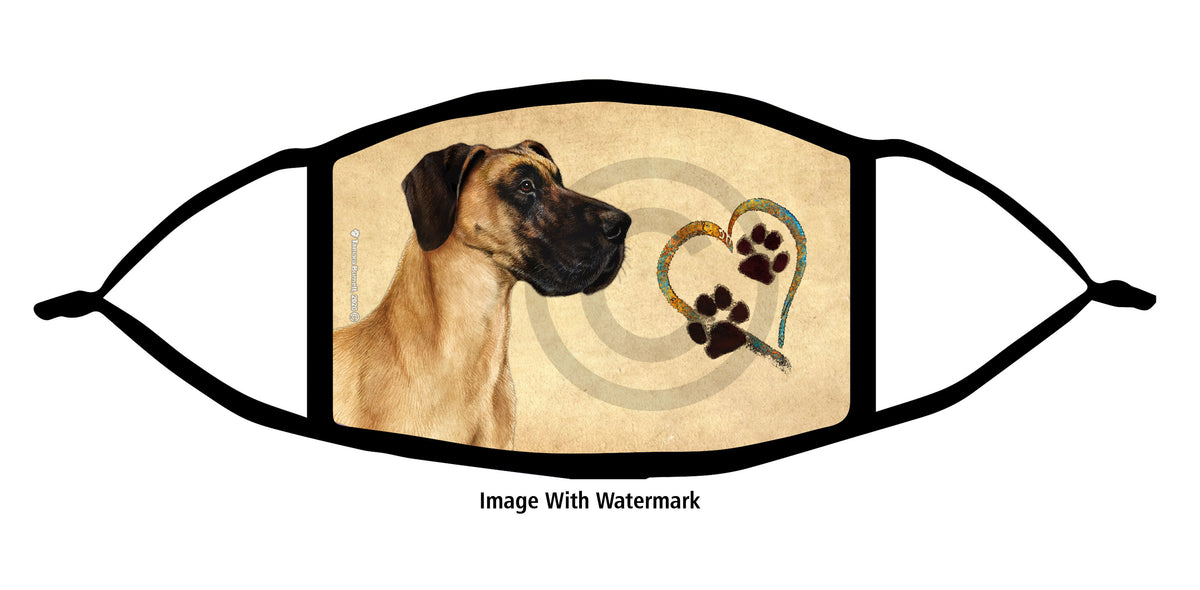 Great Dane (Fawn, Uncropped) Face Mask