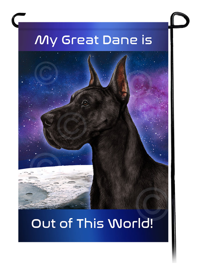 Great Dane Out Of This World Garden Flags