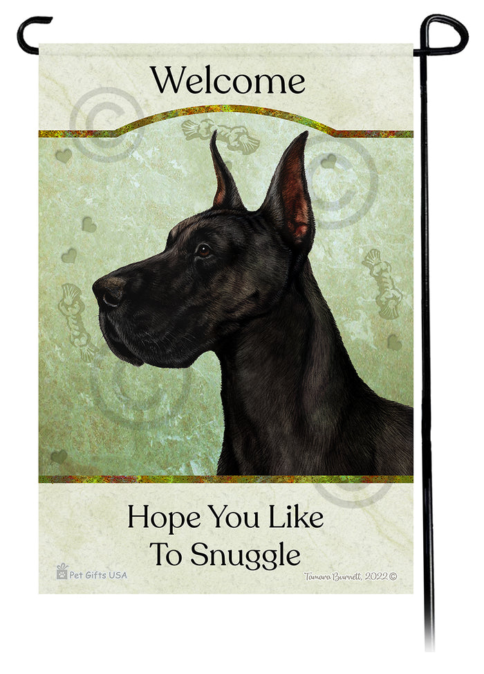 Great Dane Hope You Like To Snuggle Garden Flags