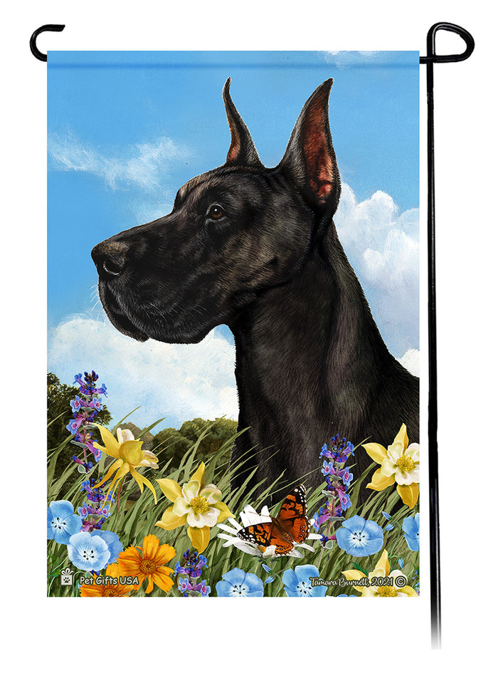 Great Dane Summer Flowers Garden Flags