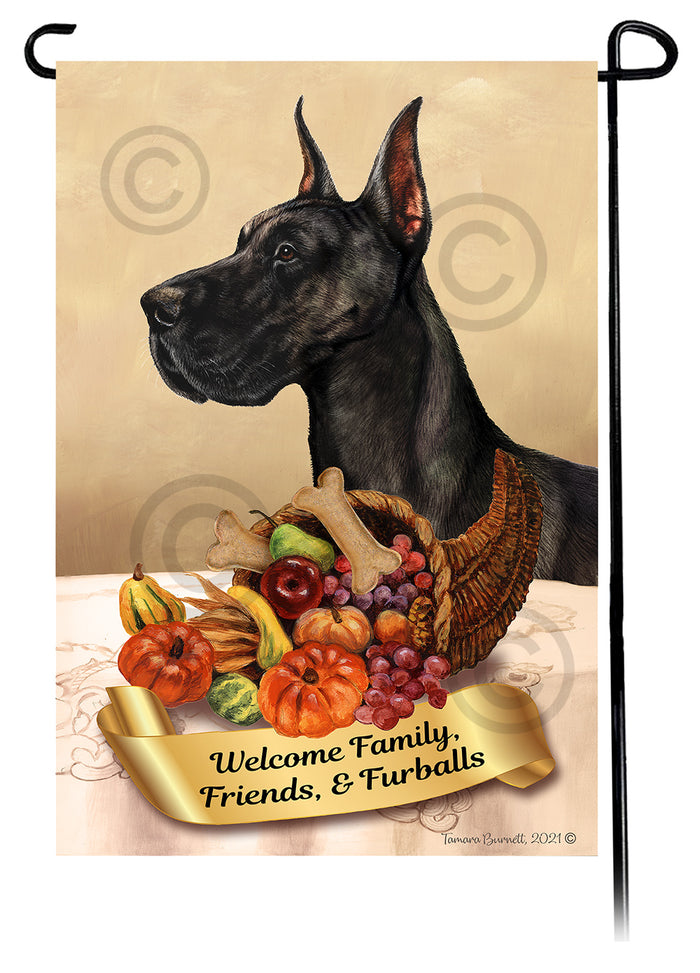 Great Dane Thanksgiving Garden Flags