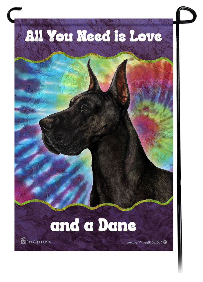 Great Dane All You Need Is Love Garden Flags