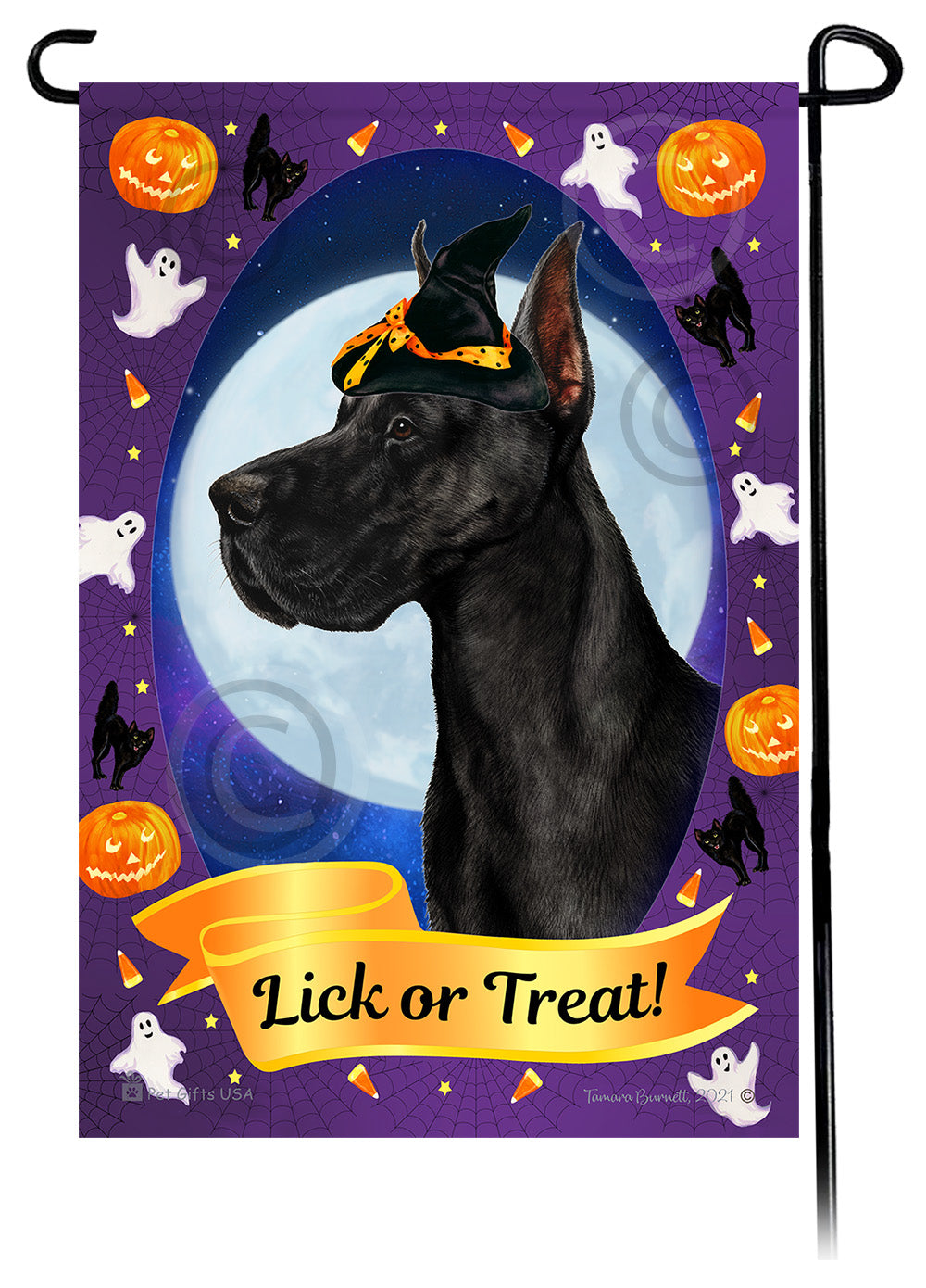 Great Dane Halloween Howls - Garden Flag
