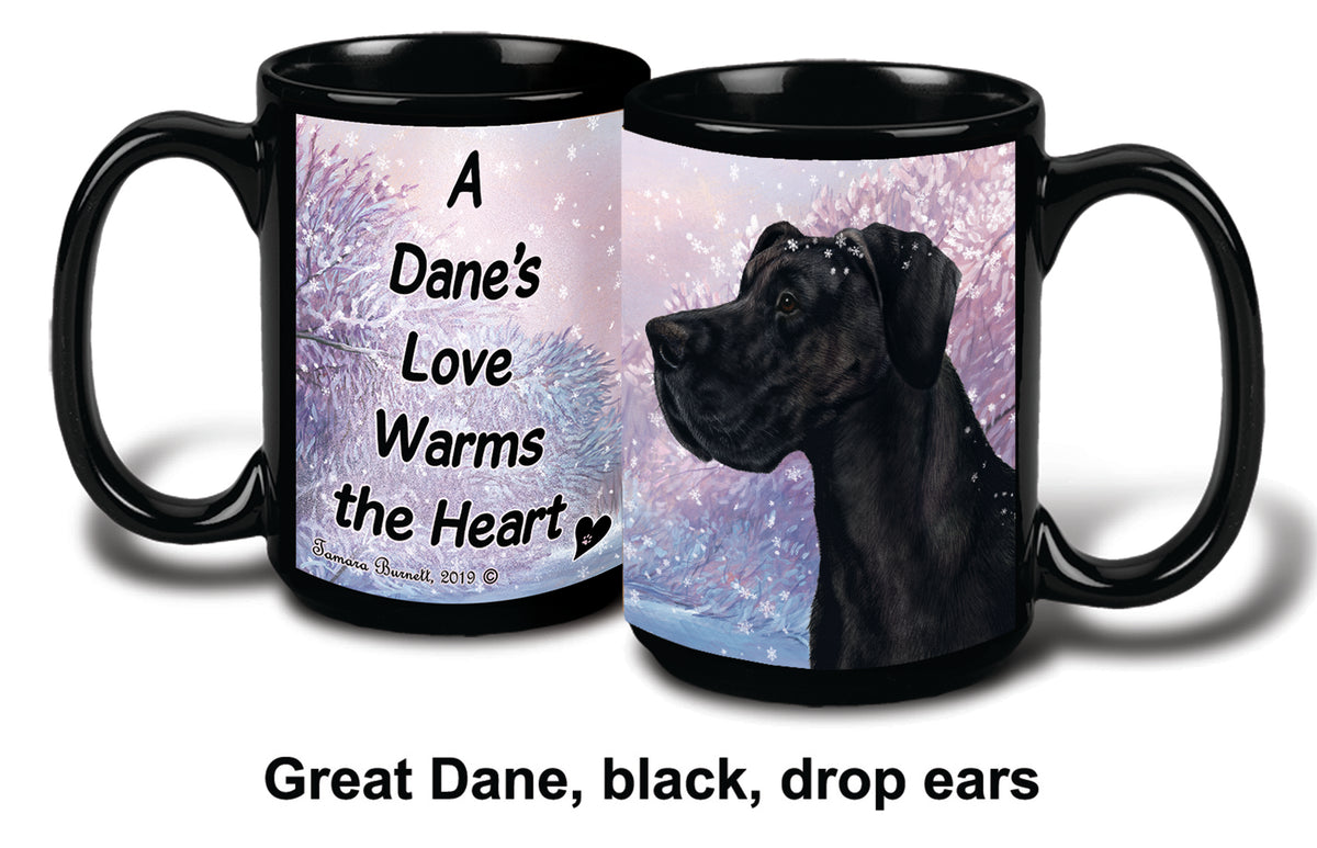 Great Dane Uncrop Black Winter Mug 15 oz