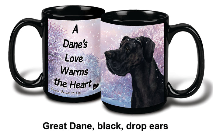 Great Dane Uncrop Black Winter Mug 15 oz