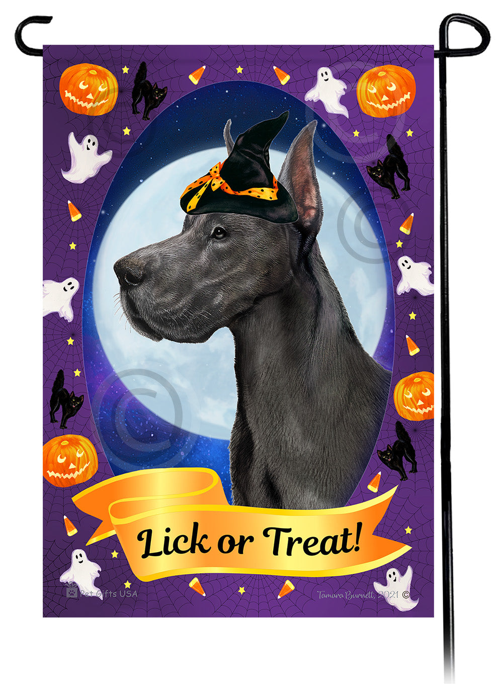 Great Dane Halloween Howls - Garden Flag