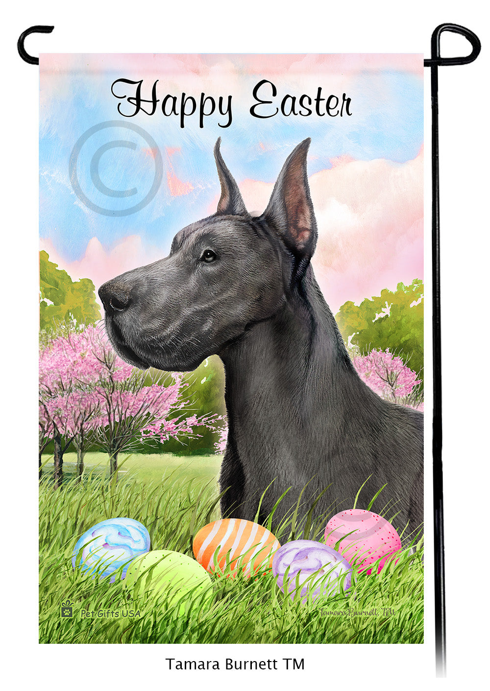 Great Dane Happy Easter - Garden Flag