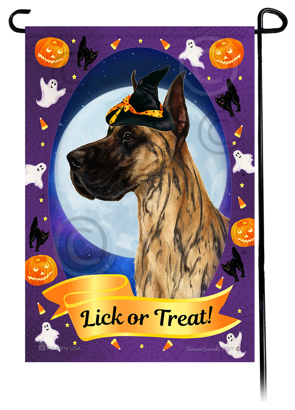 Great Dane Halloween Howls - Garden Flag