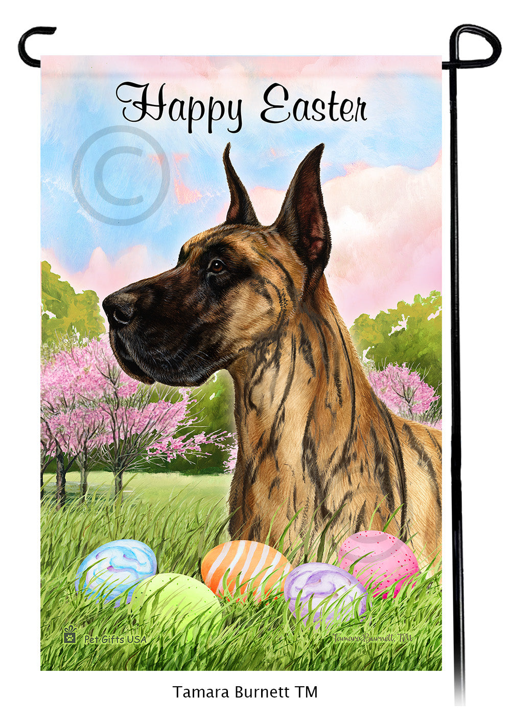 Great Dane Happy Easter - Garden Flag