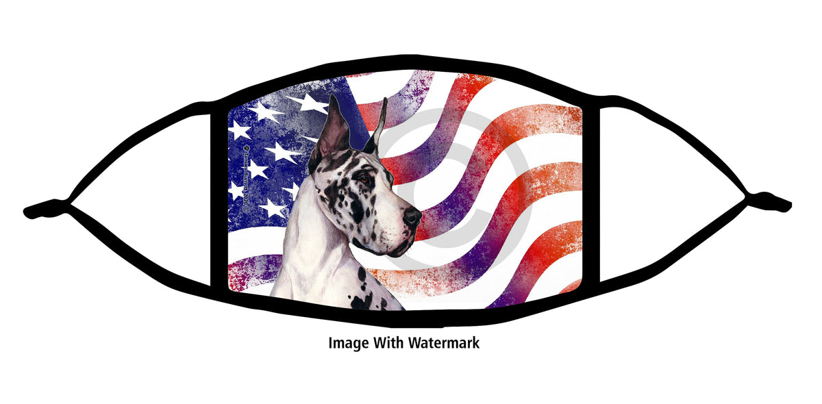 Great Dane (Harlequin, Cropped) Face Mask