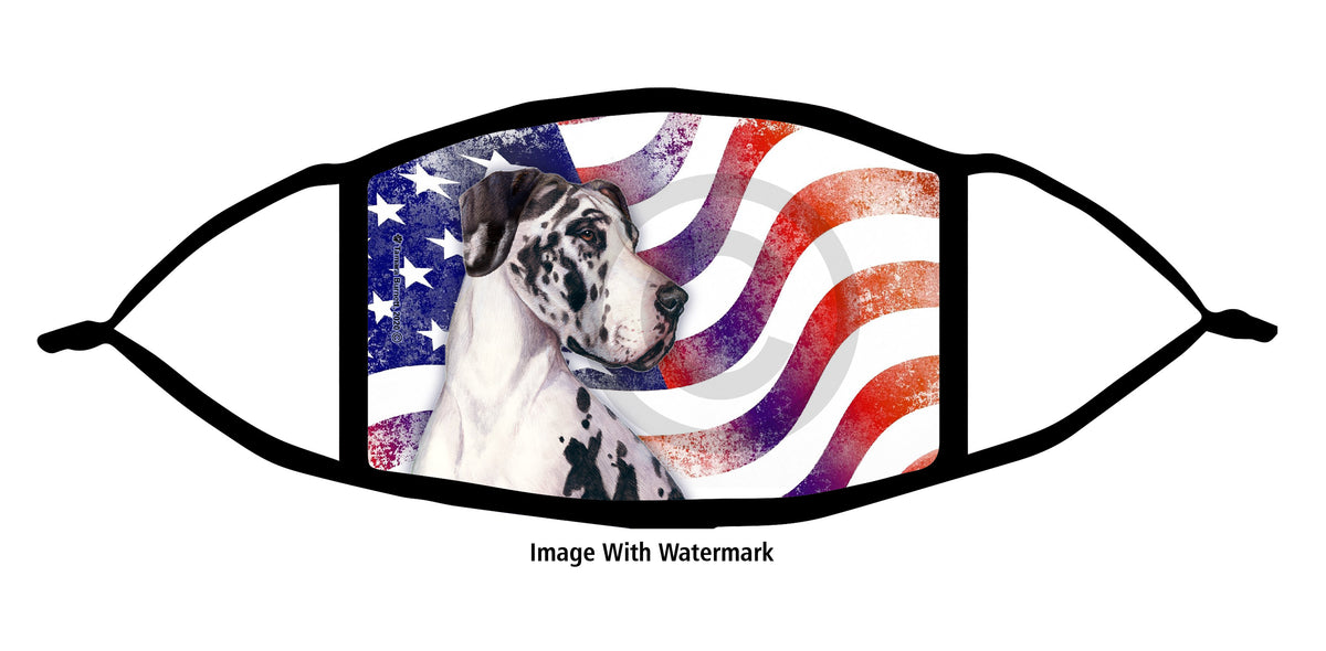 Great Dane (Harlequin, Uncropped) Face Mask