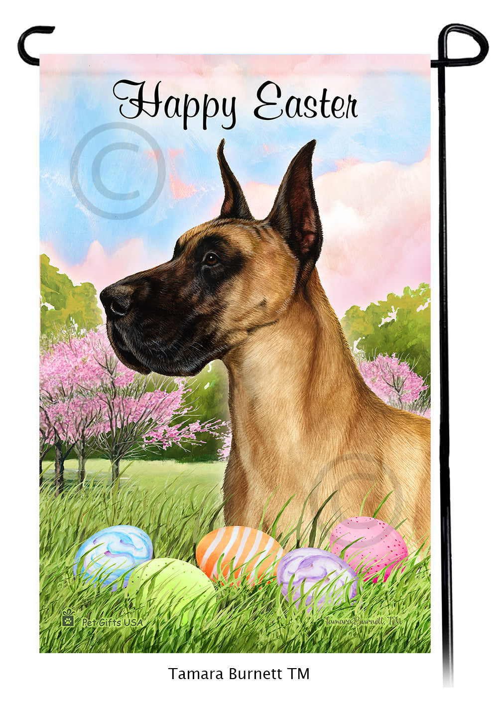 Great Dane Happy Easter - Garden Flag