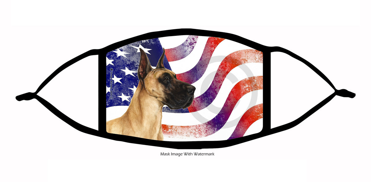 Great Dane (Fawn, Cropped) Face Mask