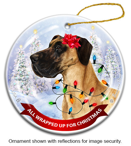 Great Dane Uncropped Fawn Ornament