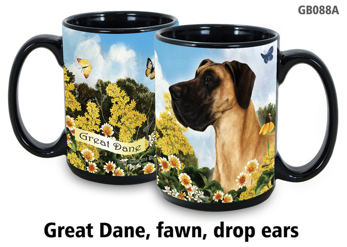 Great Dane Fawn Uncropped - Garden Party Fun Mug 15 oz