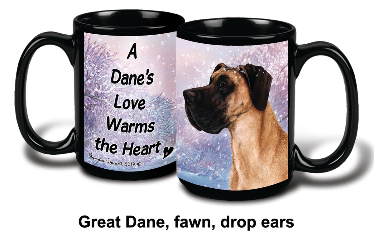 Great Dane Uncrop Fawn Winter Mug 15 oz