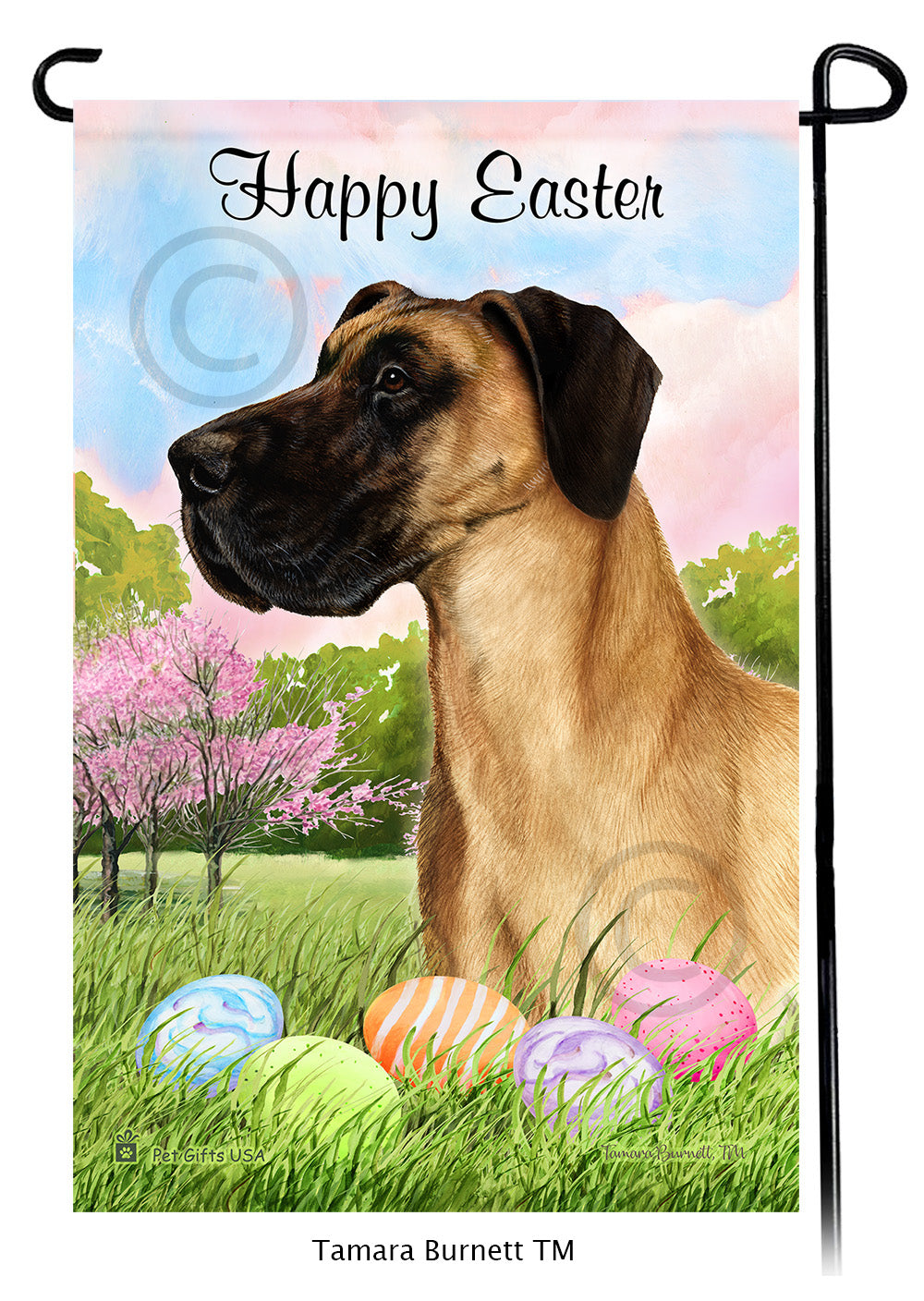 Great Dane Happy Easter - Garden Flag