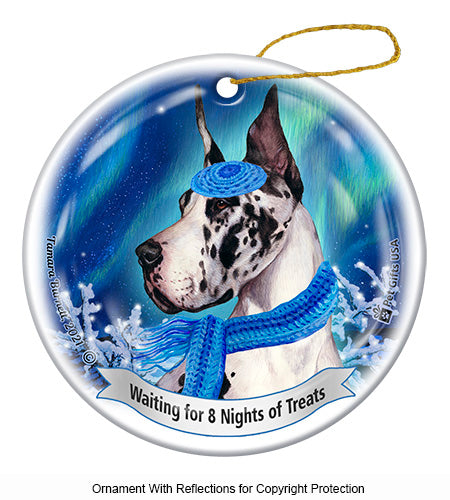 Great Dane Cropped Harlequin Ornament