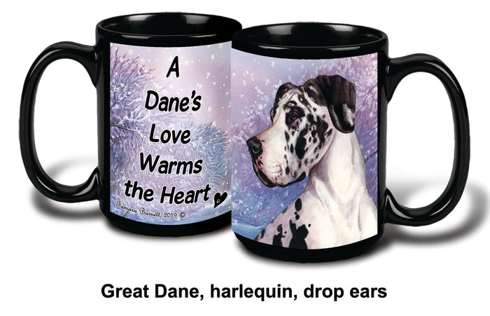 Great Dane Uncrop Harlequin Winter Mug 15 oz