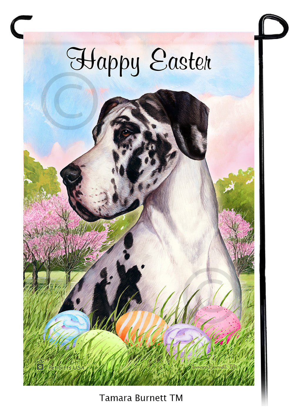 Great Dane Happy Easter - Garden Flag