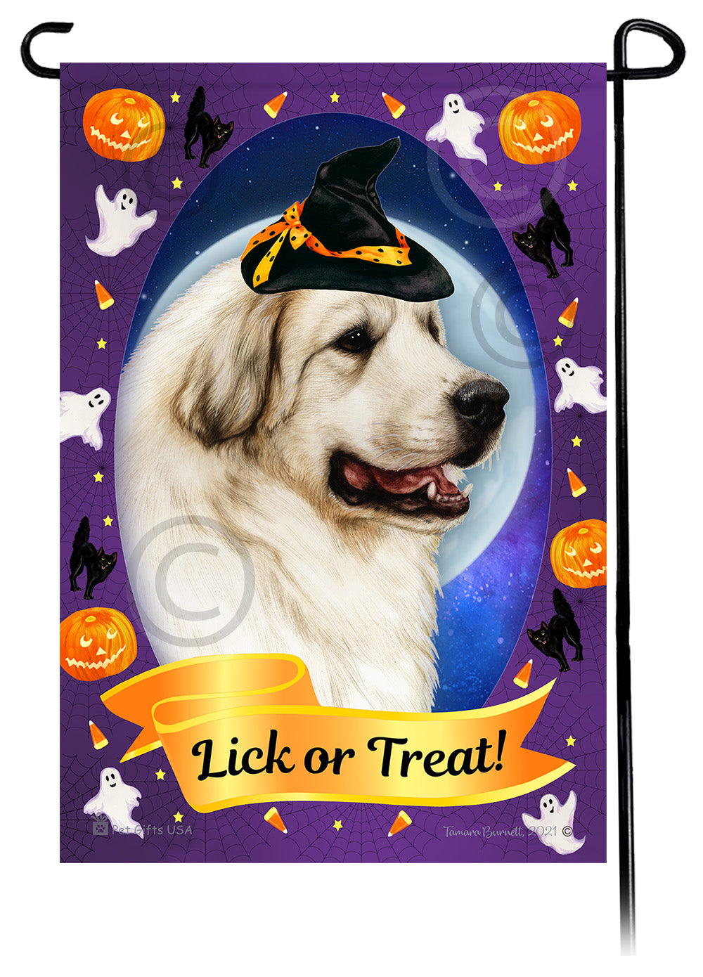 Great Pyrenees Halloween Howls Garden Flags