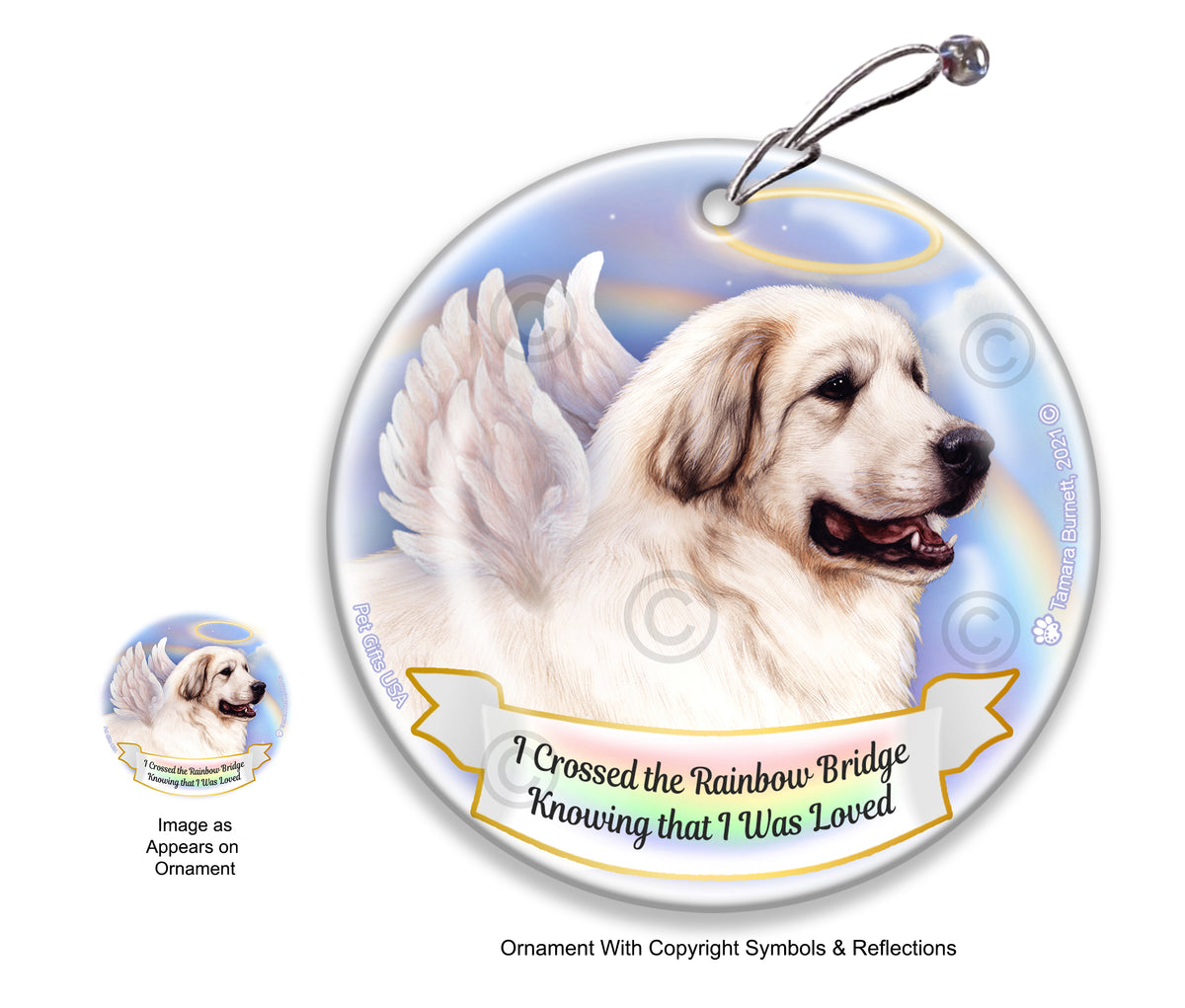 Great Pyrenees Rainbow Bridge Memorial Ornament