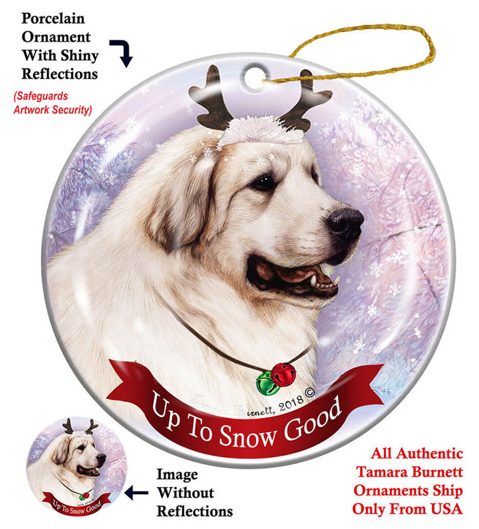 Great Pyrenees - Up To Snow Good Ornament
