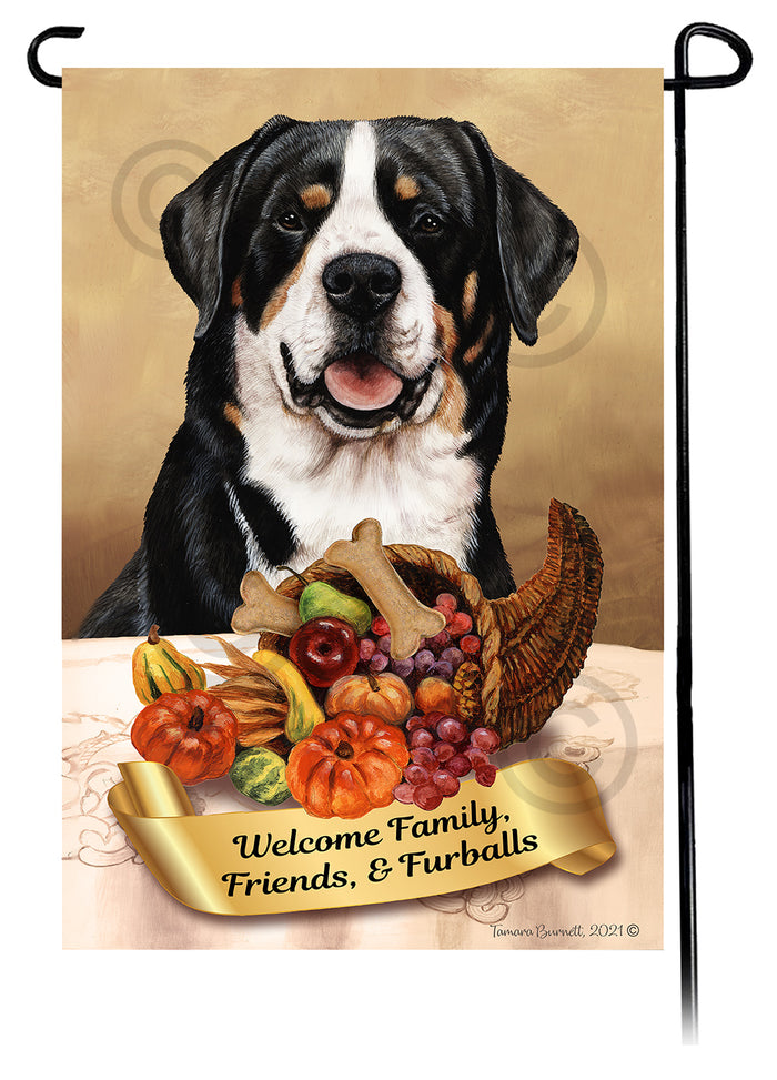 Greater Swiss Mountain Dog Thanksgiving Garden Flags